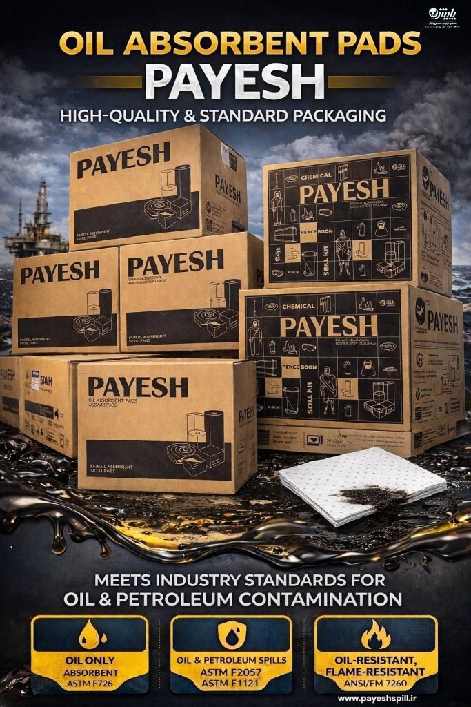 بوم جاذب نفت برای جمع اوری لکه های نفتی در دریا و رودخانه